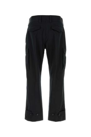 Alexander McQueen Mens Black Cotton Cargo Pant Exterior: Pantaloni