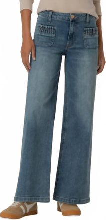 Kut from the Kloth Maya Wide Leg Jeans With Patch Pockets In Affection