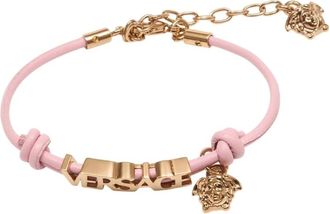 Versace Bracelets, female, Pink, Size: ONE SIZE Leather Bracelet