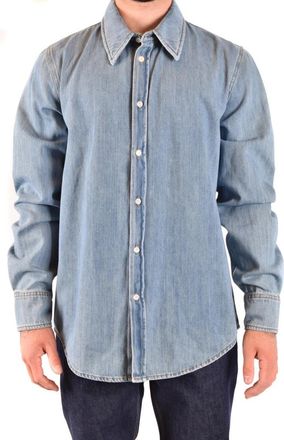Calvin Klein Bescheiden en Elegante Oversized Denim Blouse - Heren - Spijkeroverhemden - Blauw - L - Denim - Overhemden