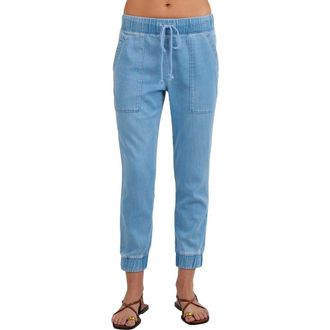 Bella Dahl Pocket Crop Denim Joggers in Indigo Lake Wash at Nordstrom, Size X-Small