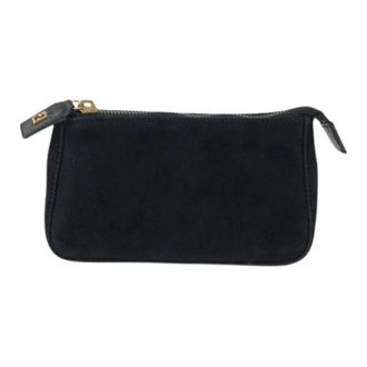 Fendi Pre-owned Nubuck Zwart Goud Pouch - Dames - Pre-owned - Zwart - Maat: ONE Size