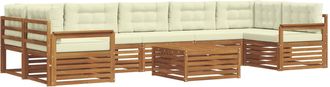 vidaXL Conjunto De Sof&aacute;s De Exterior 8 Uds. Natural Y Crema Vidaxl