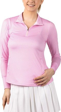 Tailorbyrd Tees Print Performance Quarter Zip Pullover in Pink at Nordstrom Rack, Size X-Large