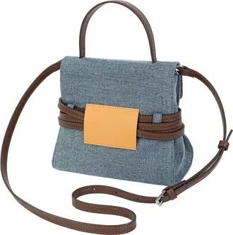 Tiffany & Fred Denim & Leather Belted Mini Satchel