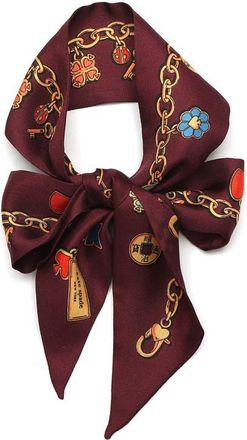 Kate Spade New York lucky charms skinny silk scarf in Burgundy Multi at Nordstrom