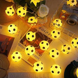 OEM Guirnalda De Luces De F&uacute;tbol - Cadena De Luces Led - Decoraci&oacute;n Para Fiestas - Dise&ntilde;o &Uacute;nico De F&uacute;tbol - 3 Metros - No Especificado