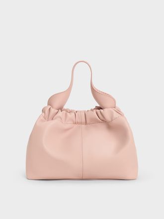 Charles & Keith Ally Ruched Slouchy Chain-Handle Bag
