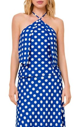 Solid & Striped The Selma Dot Halter Top in Olympian Blue Polka Dot at Nordstrom, Size X-Small