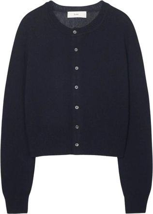 Dunst Truien & Vesten, Heren, Zwart, XL, Wol, Gebreide Cardigan met Ronde Hals