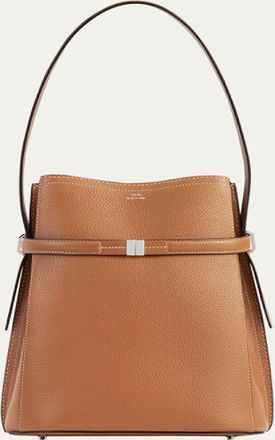 Toteme Belted Bucket Grain Leather Shoulder Bag
