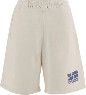 Willy Chavarria Cotton Shorts met Logo - Heren - Korte Broeken - Wit - L - Katoen - Korte Broeken