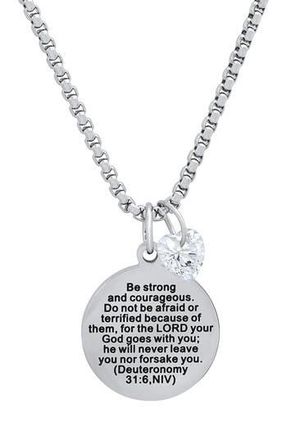 HMY Jewelry Swarovski Crystal Charm & Stamped Pendant Neckalce in Metallic at Nordstrom Rack