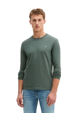 Marc O'Polo Langarmshirt MARC OPOLO, Herren, Gr. XXL, gr&uuml;n (mangrove), Jersey, Obermaterial: 100% Baumwolle, Rundhals, Shirts Langarmshirt, mit dezentem Logo-Prin