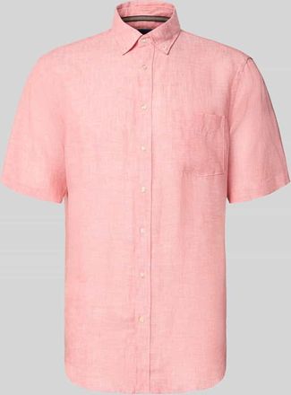 Christian Berg Regular Fit Freizeithemd aus Leinen in Lachs, Gr&ouml;&szlig;e 3XL