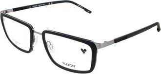 Flexon Mens Gunmetal Rectangular Eyeglass Frames E1138