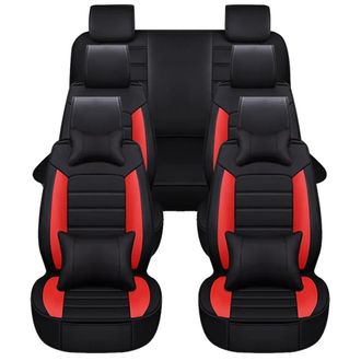 OEM Fundas Para Asientos De Coche, Piel Sint&eacute;tica, Ajuste Universal, Rojo De Lujo