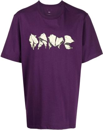OAMC logo-print short-sleeved T-shirt - men - Cotton - M - Purple