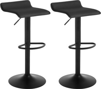 Woltu 2 X Sgabelli Da Bar Girevole Sedia Per Cucina Rivestimento In Ecopelle Nero - Woltu
