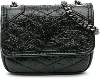 Saint Laurent Pre-owned Cross Body Bags, female, Black, Size: ONE SIZE Pre-owned Niki Mini Chain Bag