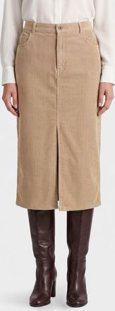 Isabel Marant Gonna midi a tubino in velluto a coste con spacco frontale