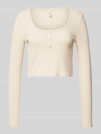 Only Longsleeve in Ripp-Optik Modell OLINA in Sand, Gr&ouml;&szlig;e L