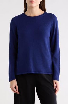 Eileen Fisher Organic Cotton & Tencel Lyocell Crewneck Sweater in Infinity at Nordstrom Rack, Size Xx-Small
