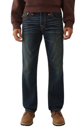 True Religion Ricky Super T Straight Leg Jeans in Midnight Spark Dark Wash at Nordstrom, Size 40