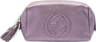 Gucci Pre-owned Soho Pouch - Dames - Vintage Accessoires - Paars - ONE Size - Leer - Vintage