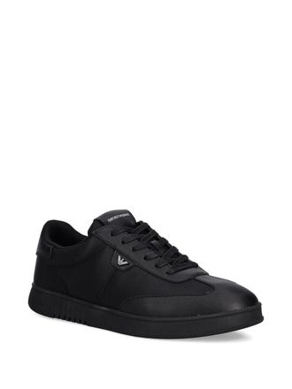 Emporio Armani Nylon & Leather Sneaker - Black