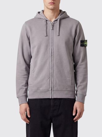 Stone Island Felpa in cotone con cappuccio e chiusura a zip