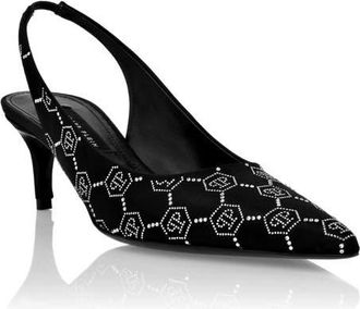 Philipp Plein Slingback Shoes Monogram Women in Black/crystal at Nordstrom, Size 35