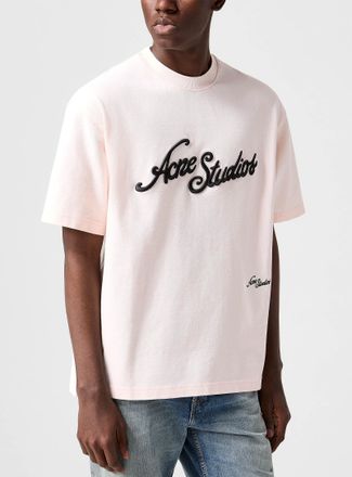 Acne Studios Mens Embossed logo piqu&eacute; T-shirt Unisex