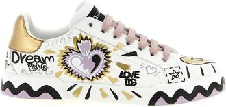 Dolce & Gabbana Multicolor Calfskin Low Top Womens Sneakers