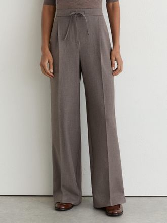 Reiss Neutral Wide-leg Pull-on Drawstring Trousers, 10L