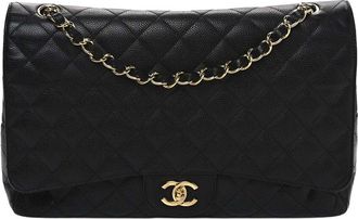 Chanel Black Caviar Leather Classic Double Flap (Authentic Pre-Loved)