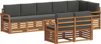 vidaXL Conjunto De Sof&aacute;s De Exterior 8 Uds. Natural Y Antracita Vidaxl