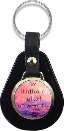 Generic Dad Ill Hold You In My Heart Leather Key Fob Keyring Memorial Gift N650