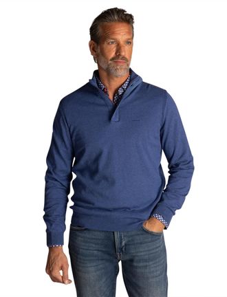 N-Z-A- NEW ZEALAND AUCKLAND Half zip en knopen New Zealand trui donkerblauw