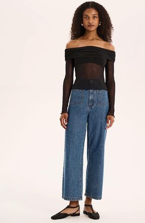 Omnes Womens Orielle Cropped Jean in Mid Wash - Blue - Size: 18