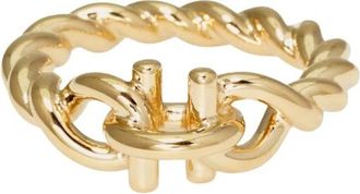 Ferragamo Torchon Haak Ring - Dames - Ringen - Geel - ONE Size - Accessoires