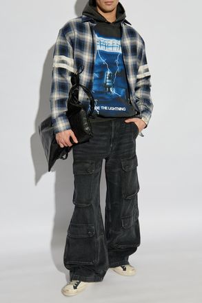 Golden Goose Shirt With Check Pattern, Mens, Blue