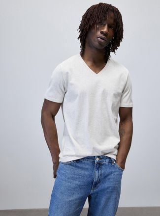 Le 31 Mens 100% organic cotton V-neck T-shirt Standard fit