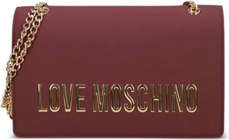 Love Moschino Borsa a tracolla con placca logo - Rosso