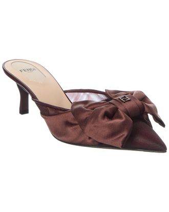 Fendi Fendi Colibri Satin & Mesh Slingback Mule