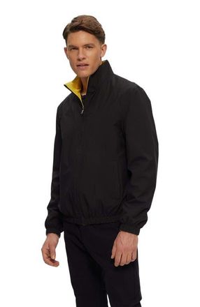 Gorski Reversible Zip Jacket in Black/yellow at Nordstrom, Size Xx-Large