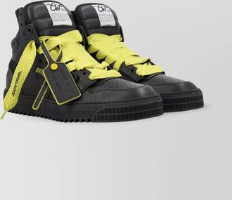 Off-white leather high-top sneakers
