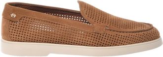 Baldinini Perforated Suede Slip-On - Dames - Loafers - Bruin - 38 1/2 EU - Leer - Schoenen