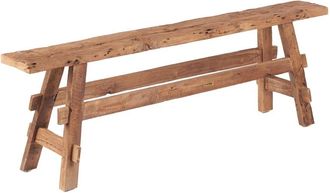 Bazar Bizar Banco de madera de teca en marr&oacute;n 150x25x50 cm