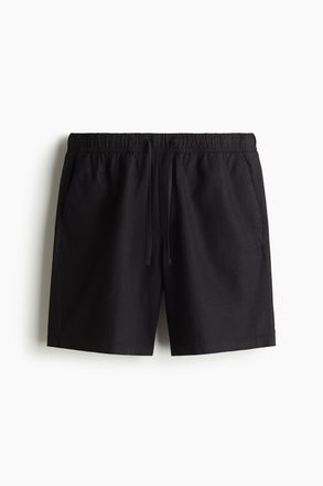 H&M Shorts aus Leinenmix in Relaxed Fit - Schwarz